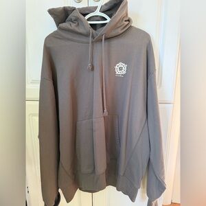 NATURAL LIFE Charcoal Hoodie with Floral Logo